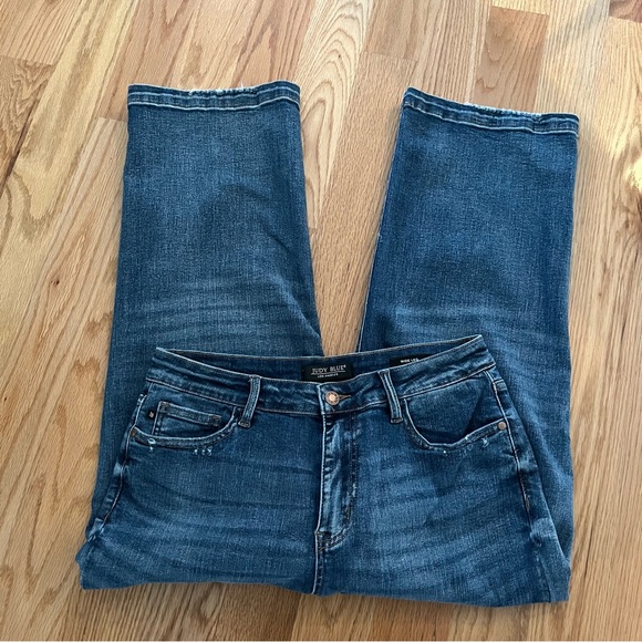 Judy Blue Denim - Judy Blue High Rise Wide Leg Medium Wash Blue Jeans 11/30